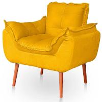 Kit 02 Poltronas Opala Para Sala Confortável Resistente Amarelo - 2