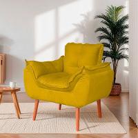 Kit 02 Poltronas Opala Para Sala Confortável Resistente Amarelo - 3