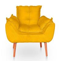 Kit 02 Poltronas Opala Para Sala Confortável Resistente Amarelo