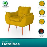 Kit 02 Poltronas Opala Para Sala Confortável Resistente Amarelo - 6