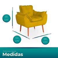 Kit 02 Poltronas Opala Para Sala Confortável Resistente Amarelo - 7