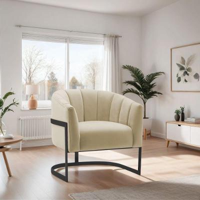 Poltrona De ativa Sala De Estar Mavie Base De Ferro Preto Suede Móveis Verde