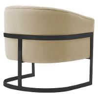 Kit 2 Poltronas De ativas Sala De Estar Mavie Base De Ferro Preto Suede Móveis Bege