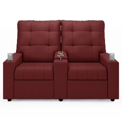 Poltrona Do Papai Reclinável Mallie 2 Lugares Baú Usb Fh9 Pu Vermelho - Mpozenato