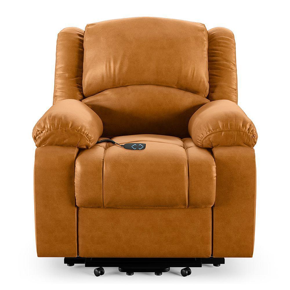 Poltrona Do Papai Reclinável Pietra Elevação Lift Elétrico Fh9 Pu Whisky Mpozenato - 3