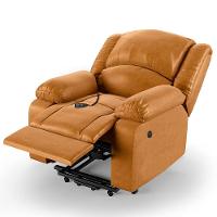 Poltrona Do Papai Reclinável Pietra Elevação Lift Elétrico Fh9 Pu Whisky Mpozenato - 2