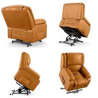 Poltrona Do Papai Reclinável Pietra Elevação Lift Elétrico Fh9 Pu Whisky Mpozenato - 9