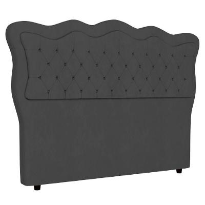 Cabeceira Casal Cama Box 140cm Oregon I02 Veludo Chumbo Mpozenato