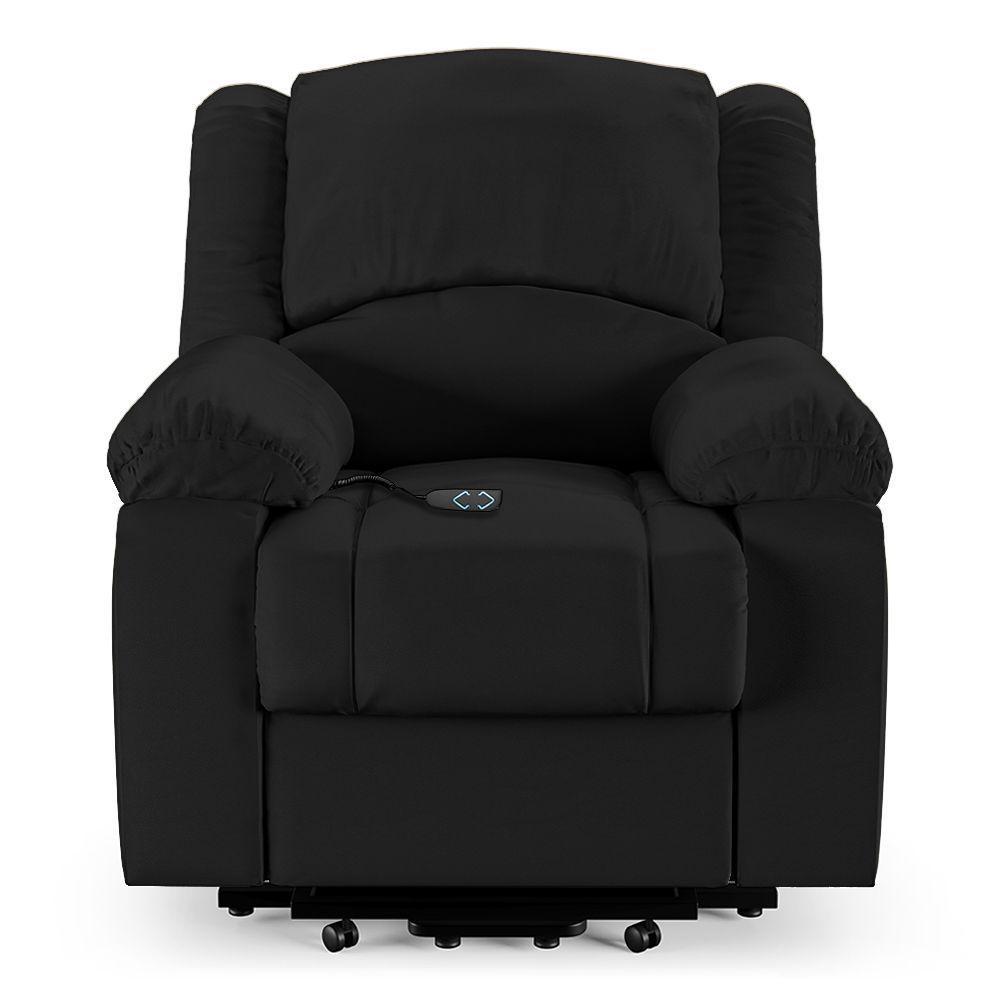 Poltrona Do Papai Reclinável Pietra Elevação Lift Elétrico Fh9 Pu Preto Mpozenato - 7