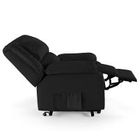 Poltrona Do Papai Reclinável Pietra Elevação Lift Elétrico Fh9 Pu Preto Mpozenato - 5