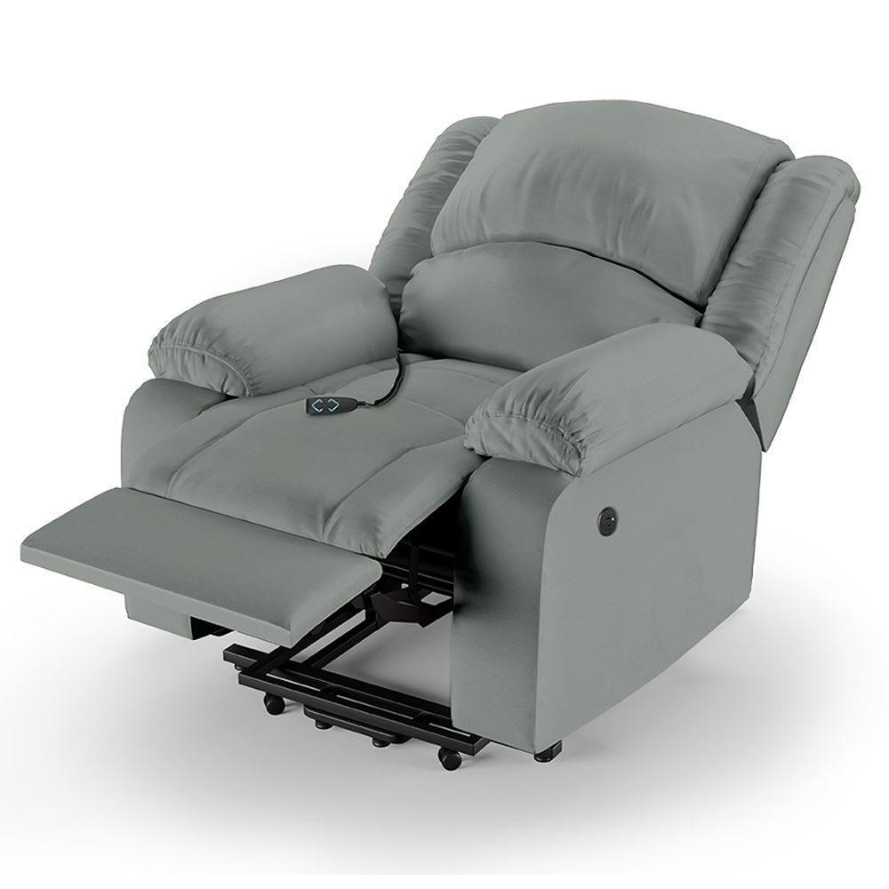 Poltrona Do Papai Reclinável Pietra Elevação Lift Elétrico Fh9 Pu Cinza Mpozenato - 2