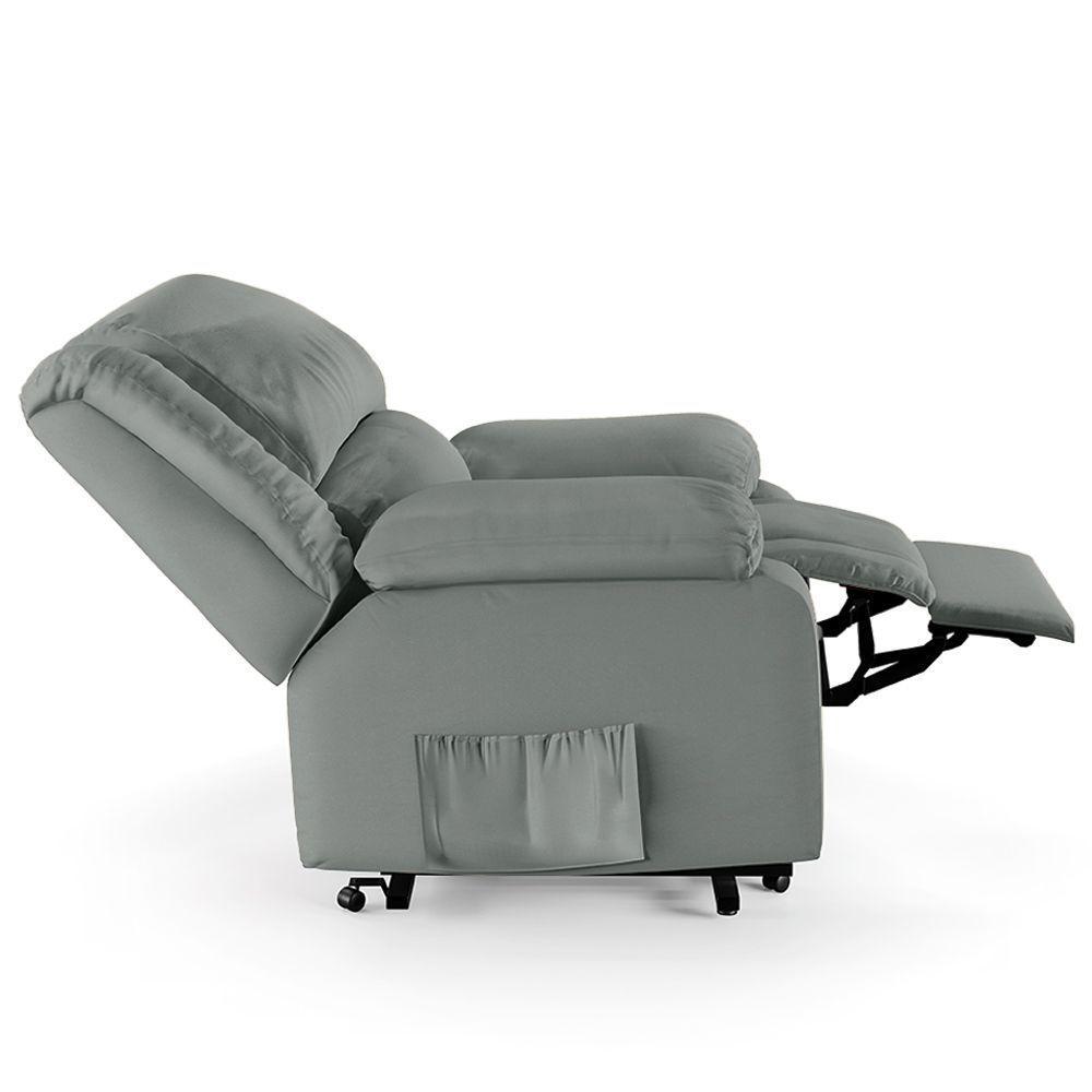Poltrona Do Papai Reclinável Pietra Elevação Lift Elétrico Fh9 Pu Cinza Mpozenato - 5