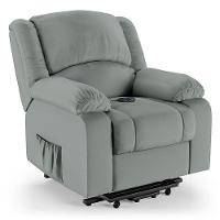 Poltrona Do Papai Reclinável Pietra Elevação Lift Elétrico Fh9 Pu Cinza Mpozenato - 1