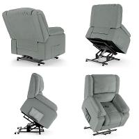 Poltrona Do Papai Reclinável Pietra Elevação Lift Elétrico Fh9 Pu Cinza Mpozenato - 8