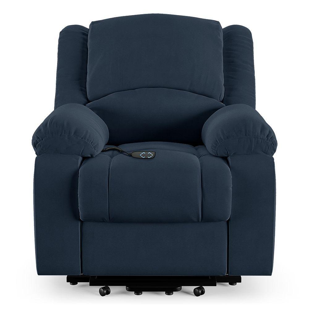 Poltrona Do Papai Reclinável Pietra Elevação Lift Elétrico Fh9 Veludo Azul Mpozenato - 3