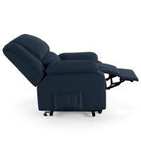 Poltrona Do Papai Reclinável Pietra Elevação Lift Elétrico Fh9 Veludo Azul Mpozenato - 5