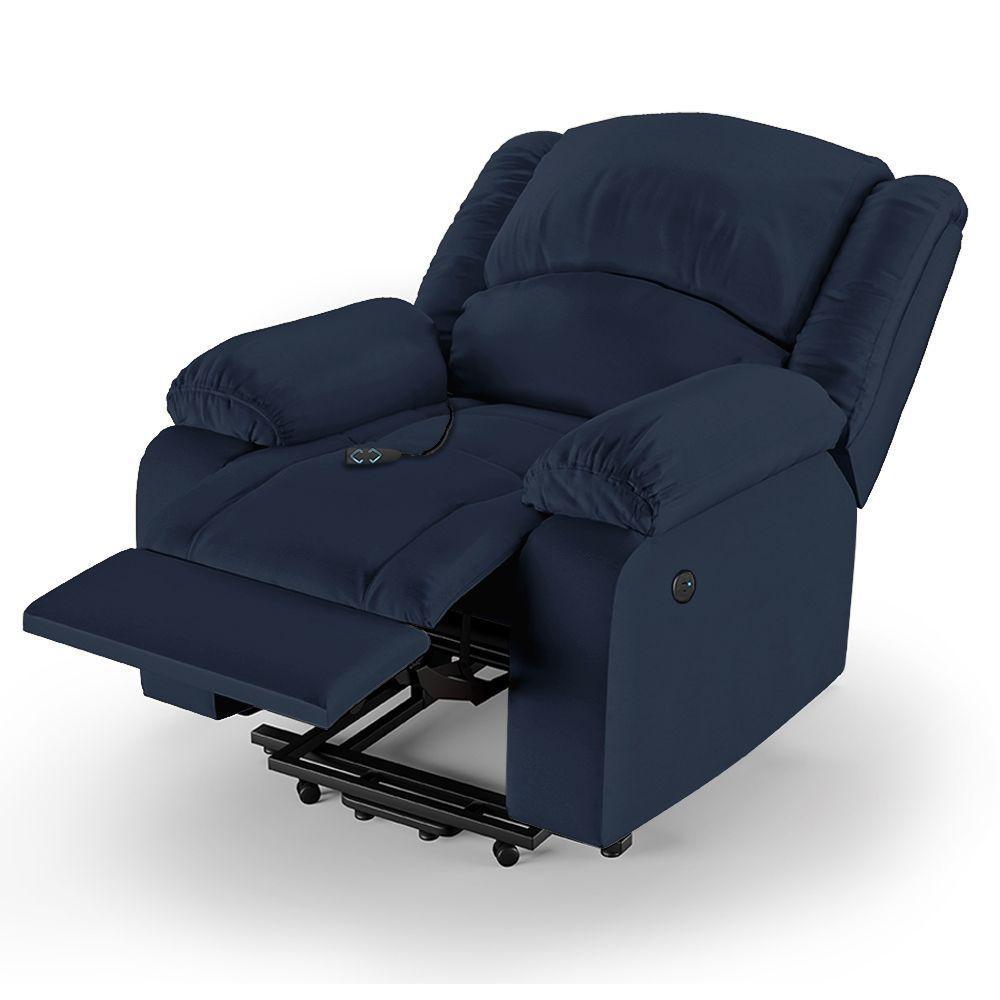 Poltrona Do Papai Reclinável Pietra Elevação Lift Elétrico Fh9 Pu Azul Mpozenato - 2