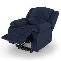 Poltrona Do Papai Reclinável Pietra Elevação Lift Elétrico Fh9 Pu Azul Mpozenato - 2