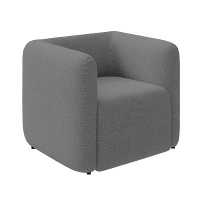 Poltrona Sala De Estar Decorativa Laguna Bouclê Cinza K01 - D'rossi