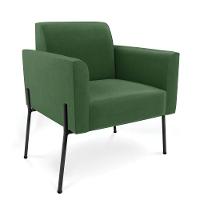 Poltrona Pé De Ferro Preto Para Sala Kit 2 Marisa Suede Verde D03 - D'rossi - 5