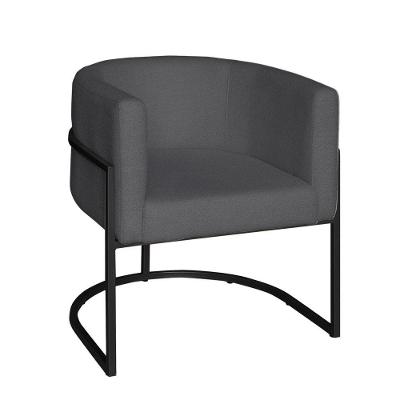 Poltrona Base Industrial Preto Sala De Estar Lety Veludo S05 - D'rossi Cor Grafite