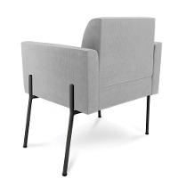 Poltrona Pé De Ferro Preto Para Sala Kit 2 Marisa Suede D03 - D'rossi Cor Cinza - 2