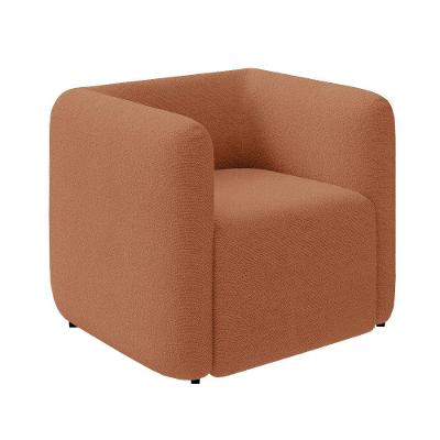 Poltrona Sala De Estar Decorativa Laguna Bouclê Mostarda K01 - D'rossi
