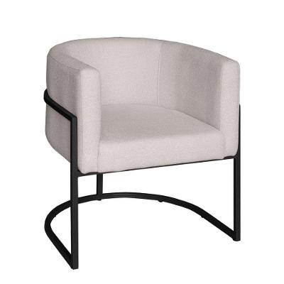 Poltrona Base Industrial Preto Para Sala Lety Blouclê Off White