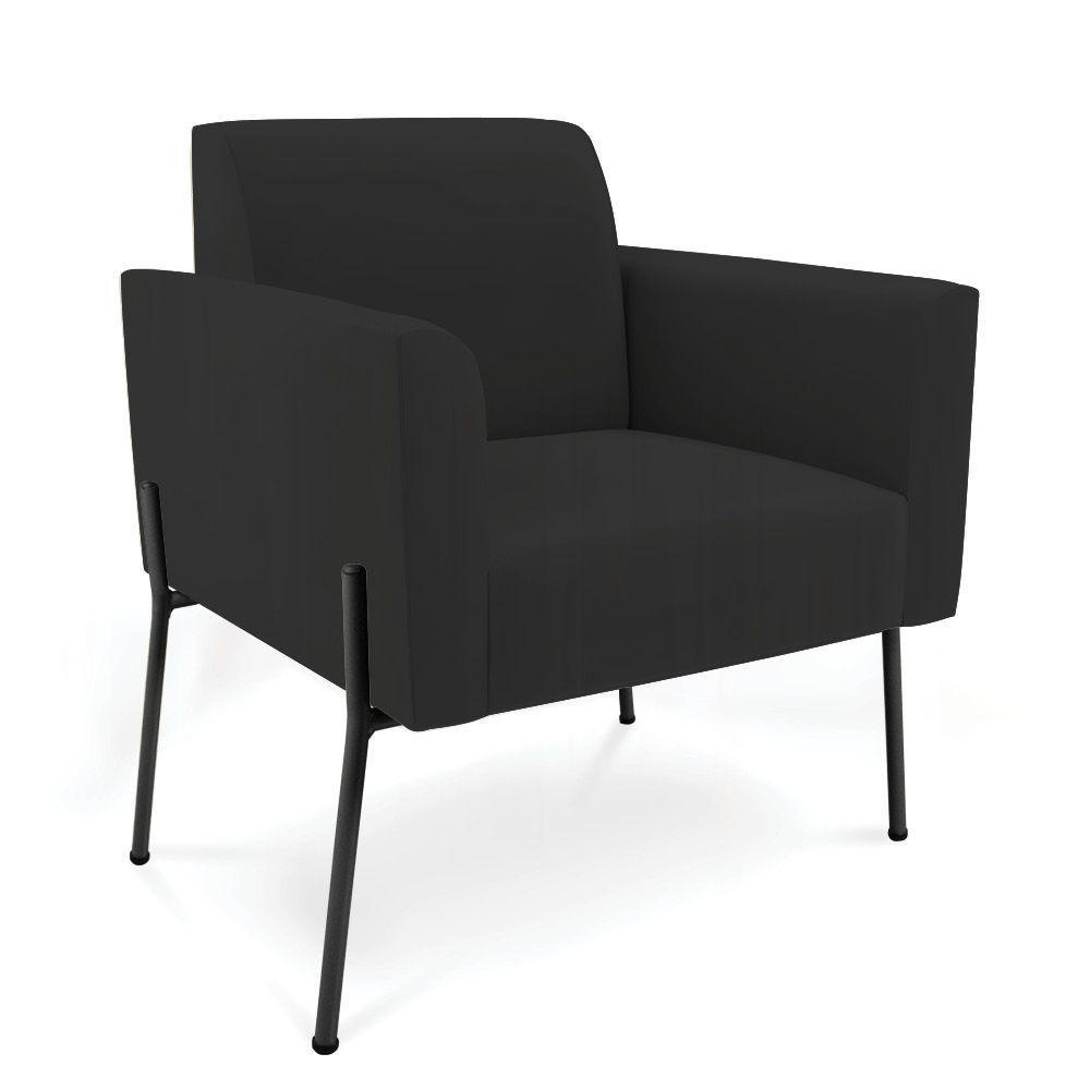 Poltrona Pé De Ferro Preto Para Sala Kit 2 Marisa Veludo D03 - D'rossi Cor Preto - 3