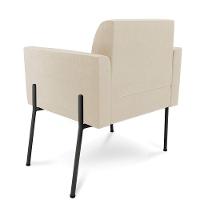 Poltrona Pé De Ferro Preto Para Sala Kit 2 Marisa Suede D03 - D'rossi Cor Bege - 3