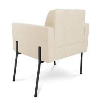 Poltrona Pé De Ferro Preto Kit 2 Decorativa Marisa Linho D03 - D'rossi Cor Bege - 2