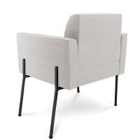 Poltrona Pé De Ferro Preto Para Sala Kit 2 Marisa Veludo D03 - D'rossi Cor Cinza - 2