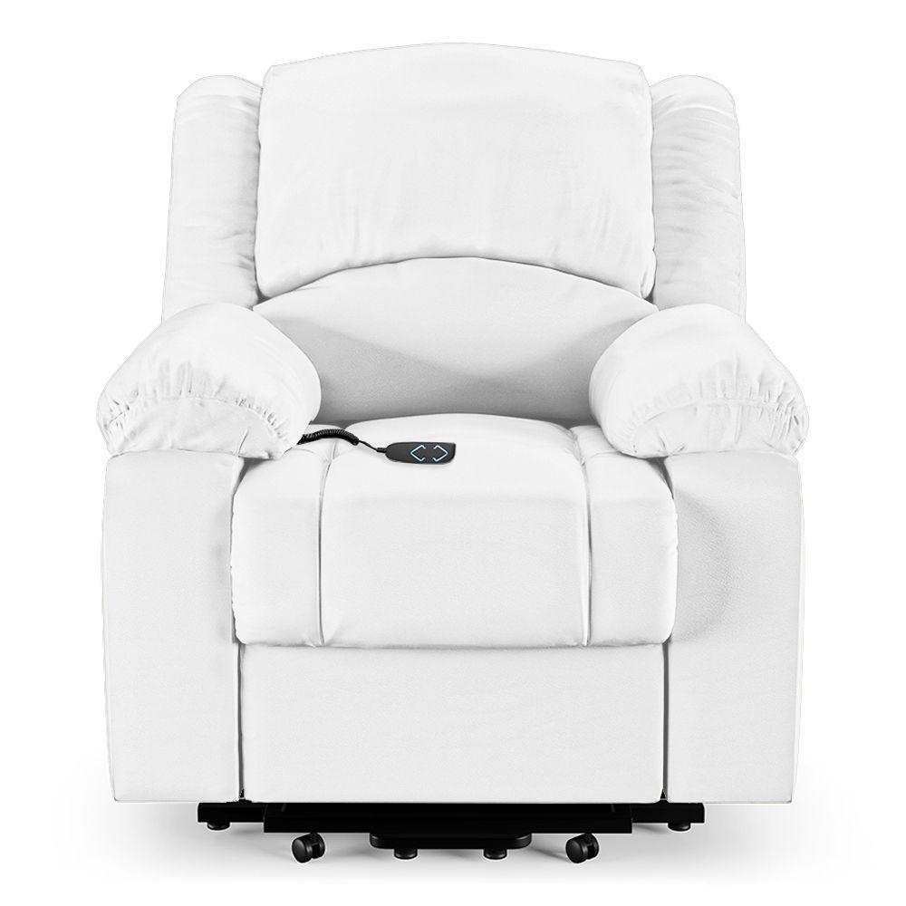 Poltrona Do Papai Reclinável Pietra Elevação Lift Elétrico Fh9 Pu Branco Mpozenato - 3
