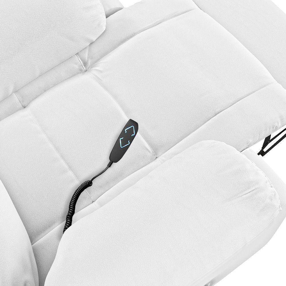Poltrona Do Papai Reclinável Pietra Elevação Lift Elétrico Fh9 Pu Branco Mpozenato - 4