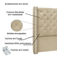 Cabeceira Cama Box King 195 Cm Vicenza Linho Dourado S04 - D'rossi - 3