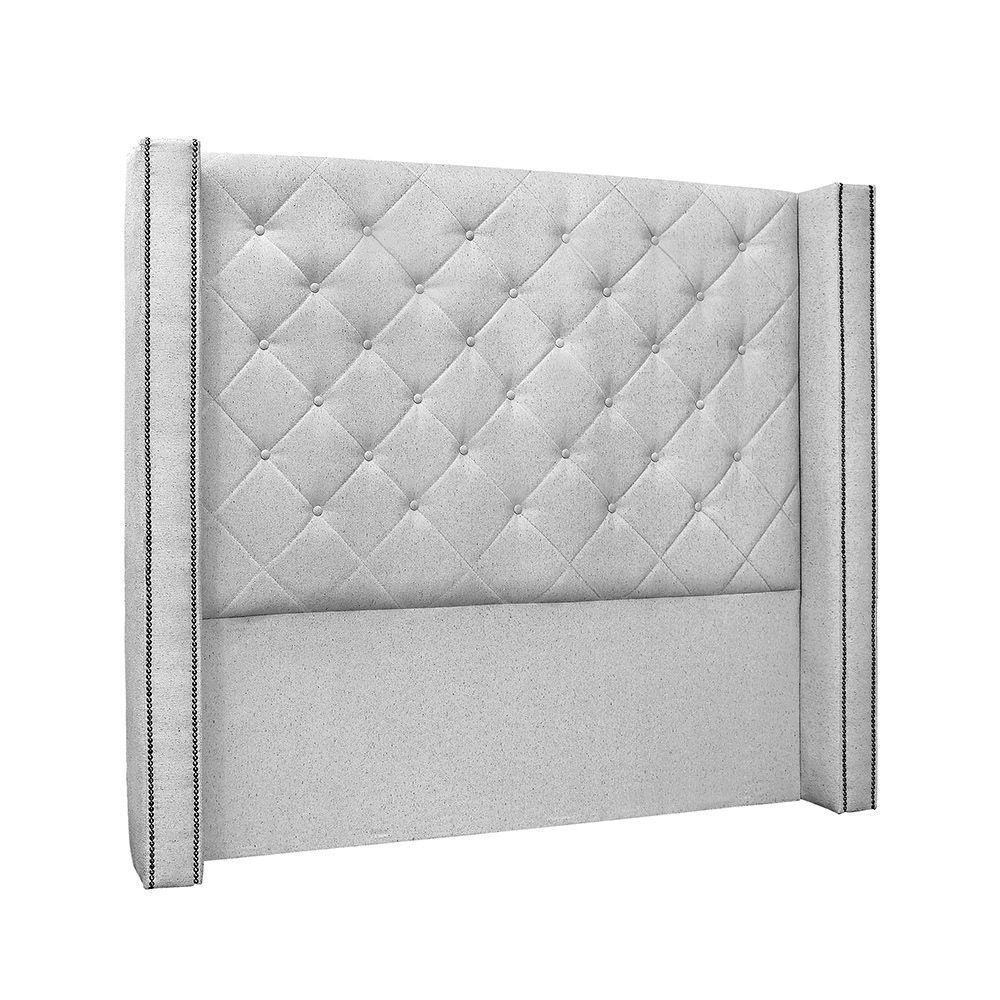 Cabeceira Cama Box King 195 Cm Vicenza Linho Grigio S04 - D'rossi - 1