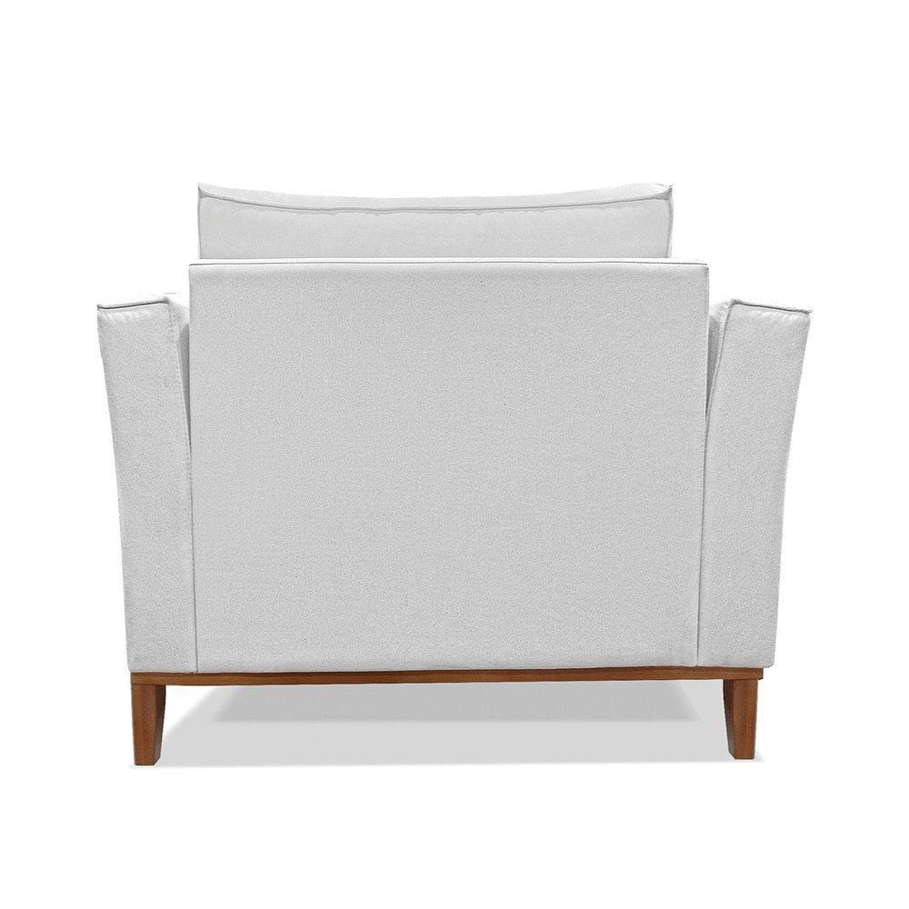 Poltrona Base De Madeira Sala De Estar Grace Linho Grigio S04 - D'rossi - 4