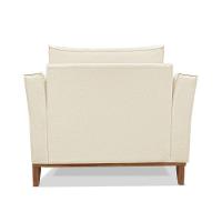 Poltrona Base De Madeira Sala De Estar Grace Linho S04 - D'rossi Cor Natural - 5