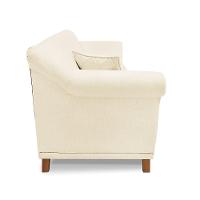 Poltrona Sala De Estar Pé De Madeira Julieta Linho Pérola S04 - D'rossi - 2