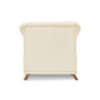 Poltrona Sala De Estar Pé De Madeira Julieta Linho Pérola S04 - D'rossi