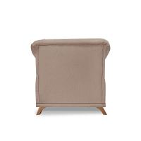 Poltrona Sala De Estar Pé De Madeira Julieta Linho Areia S04 - D'rossi - 2