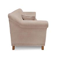 Poltrona Sala De Estar Pé De Madeira Julieta Linho Areia S04 - D'rossi