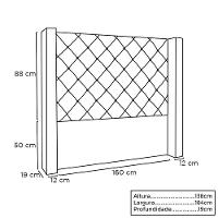Cabeceira Cama Box Queen 160 Cm Vicenza Linho Grigio S04 - D'rossi - 2