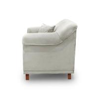 Poltrona Sala De Estar Pé De Madeira Julieta Veludo Prata S04 - D'rossi