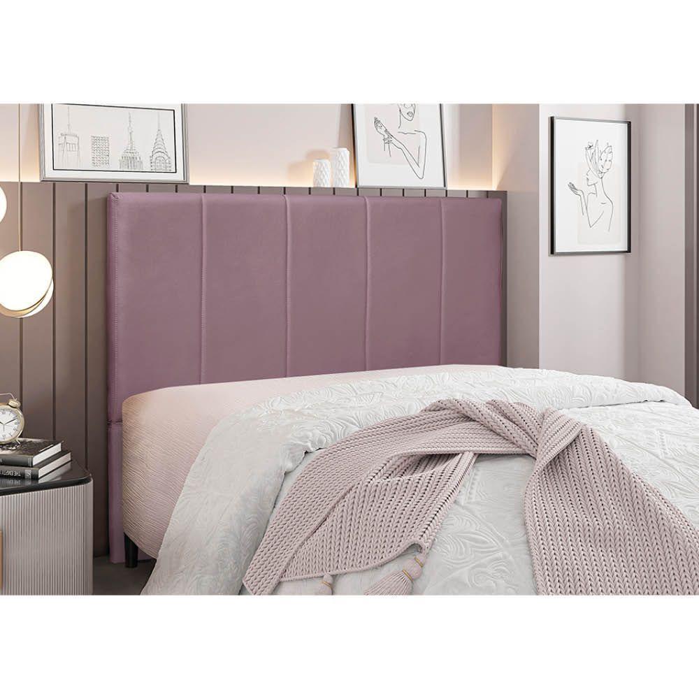 Cabeceira Cama Box Queen 160 Cm Arizona Veludo S04 - D'rossi Cor Uva - 4