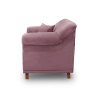 Poltrona Sala De Estar Pé De Madeira Julieta Veludo Uva S04 - D'rossi