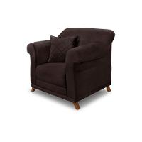 Poltrona Sala De Estar Pé De Madeira Julieta Suede S04 - D'rossi Cor Café - 1