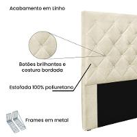 Cabeceira Cama Box Solteiro 90 Cm Tania Linho S04 - D'rossi Cor Perola - 3