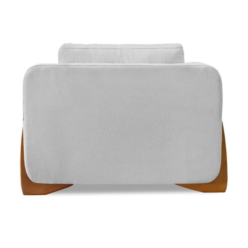 Poltrona Sala De Estar Base De Madeira Clarissa Linho Grigio S04 - D'rossi - 2