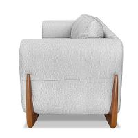 Poltrona Sala De Estar Base De Madeira Clarissa Linho Grigio S04 - D'rossi